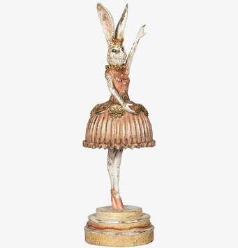 Bild av en kanin som ballerina i rosa klänning