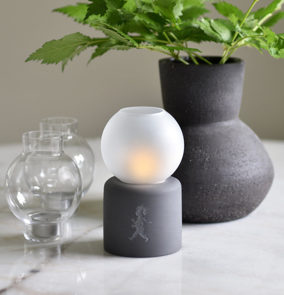 Värmeljuslykta Glob Antracitgrå Solstickan Ljusstakar Adventsstakar Ljushållare Ljushyllor