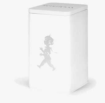 Bild av stilfull rektangulär vit plåtburk för köket