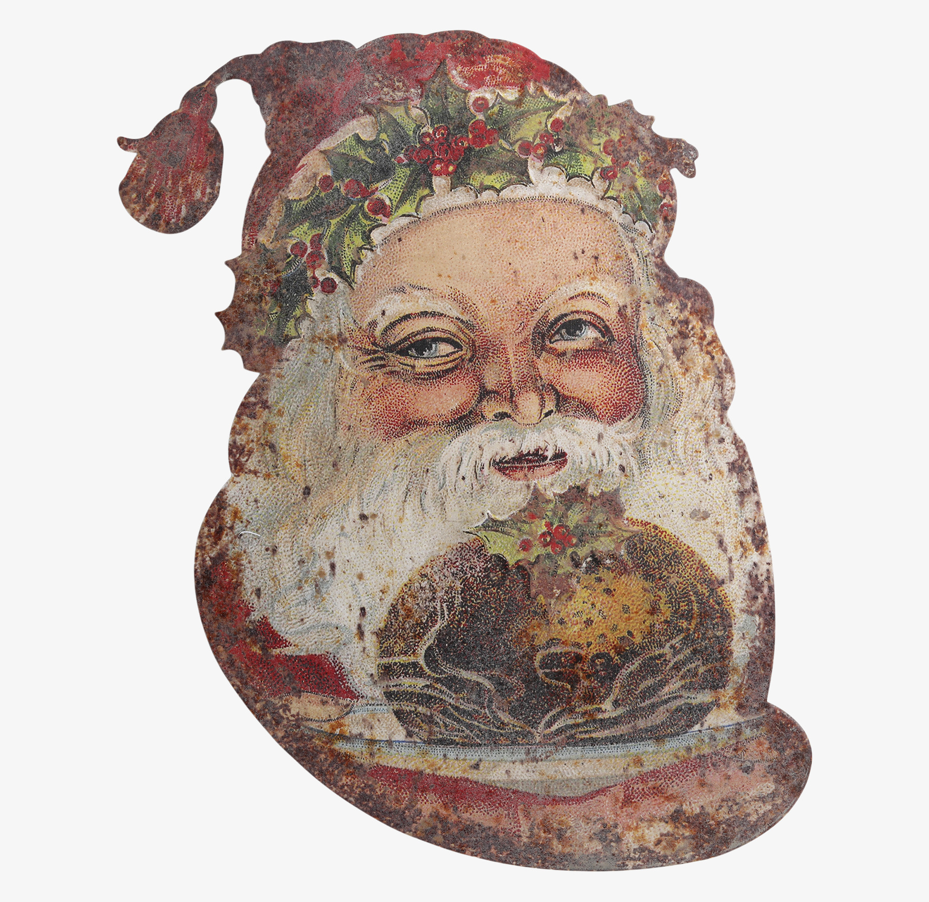 Plåtskylt Santa Vintage Chic Antique Väggdekoration Väggskyltar Posters Affischer Plåttavlor Plåtskyltar Tavlor Kalenderhängare Väggtroféer Paper Mache