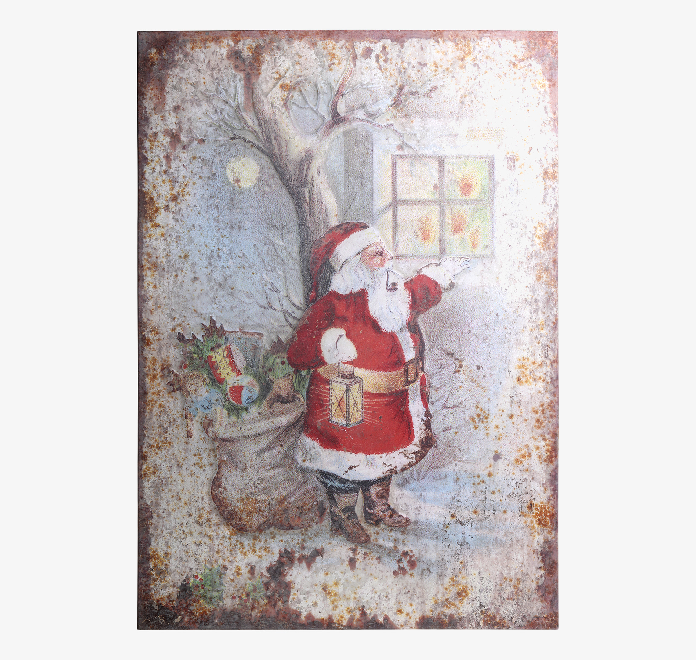 Bild av nostalgisk julskylt med Vintage Santa motiv