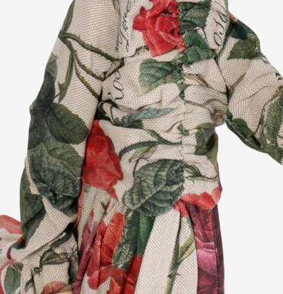 Bild av elegant bordslampa med blommigt mönster