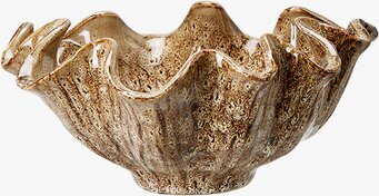 Bild av elegant brunmelerad skål med vågformade kanter