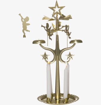 Bild av klassiskt änglaspel i mässing med detaljer