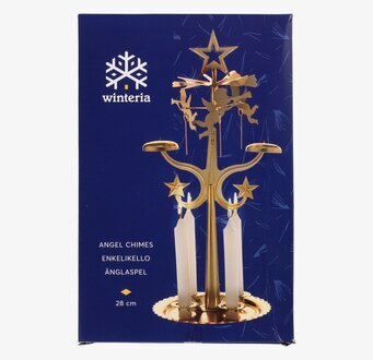 Bild av elegant änglaspel i mässing med vintertema