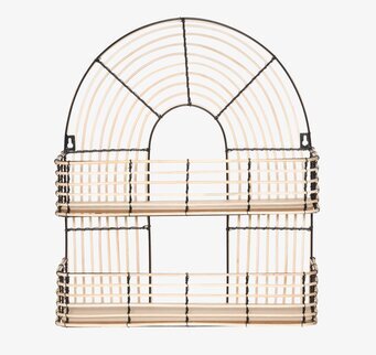 Bild av elegant vägghylla i rotting och metall