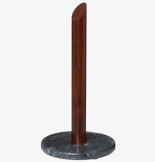 Bild av elegant pappershållare med marmorfot och trästång