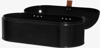 Bild av stilren svart brödbox med modern design