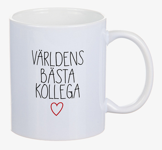 Mugg - Kollega från Different Design med text och hjärta