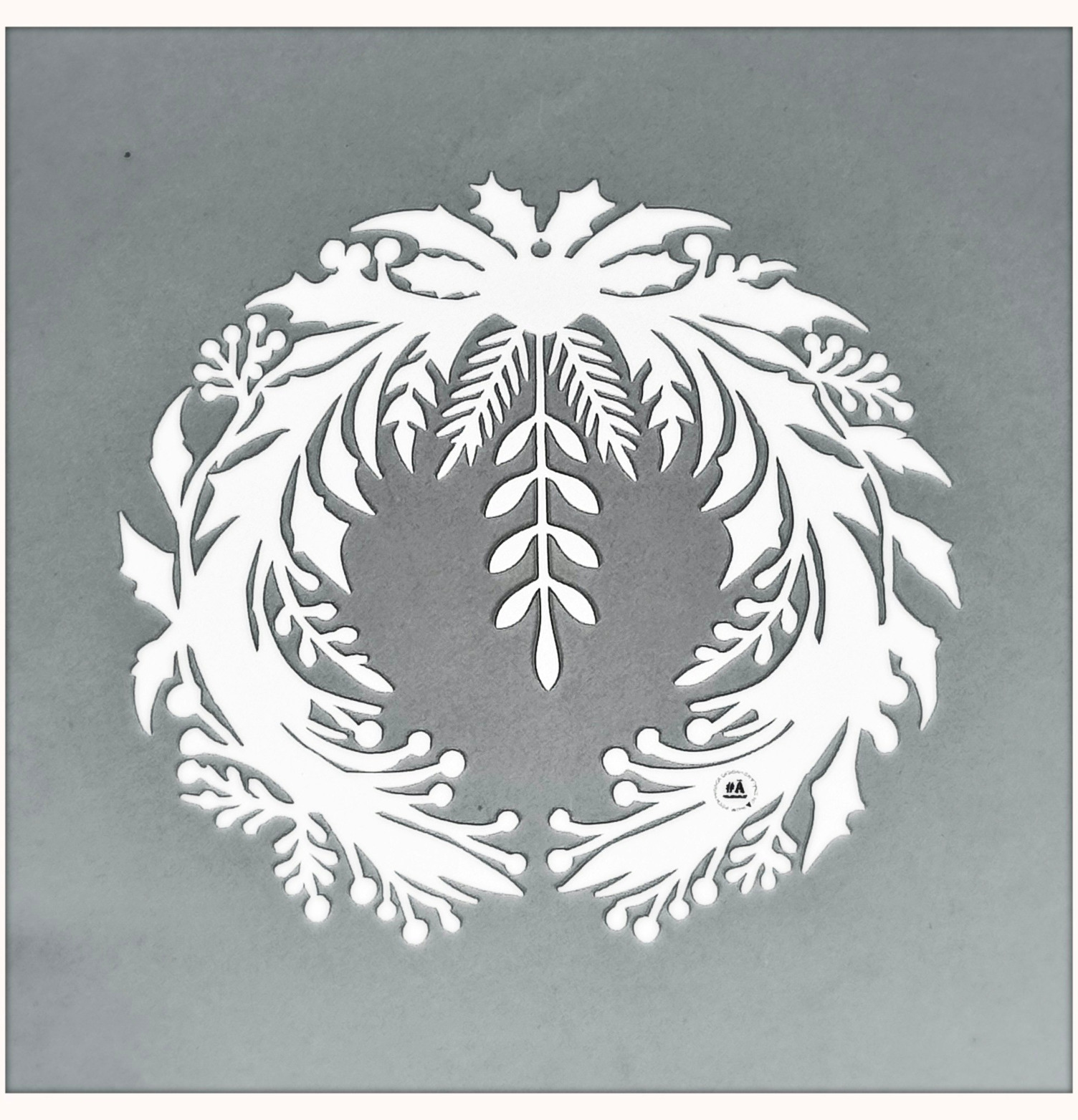 Julkrans Vit Älskaplåt Blommor & växter i plåt för innemiljö Skelettblommor Pelargonier Orkidéer Monstera