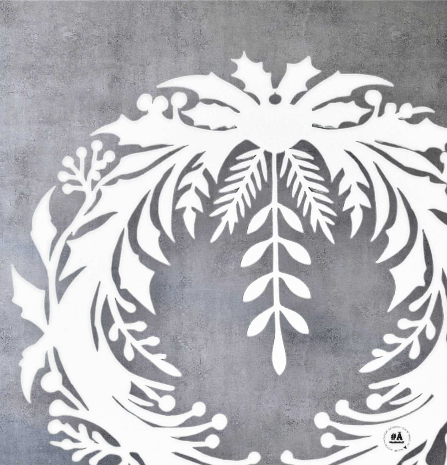 Julkrans Vit Älskaplåt Blommor & växter i plåt för innemiljö Skelettblommor Pelargonier Orkidéer Monstera