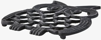 Bild av uggla grytunderlägg i gjutjärn med detaljer