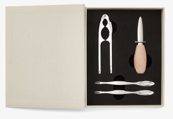 Bild av stilrent skaldjursset i elegant förpackning