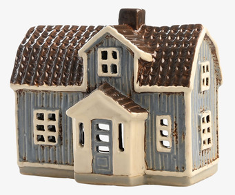 Bild av dekorativ ljuslykta formad som ett litet hus
