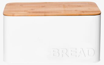 Bild av stilren brödlåda med bambulock för köket
