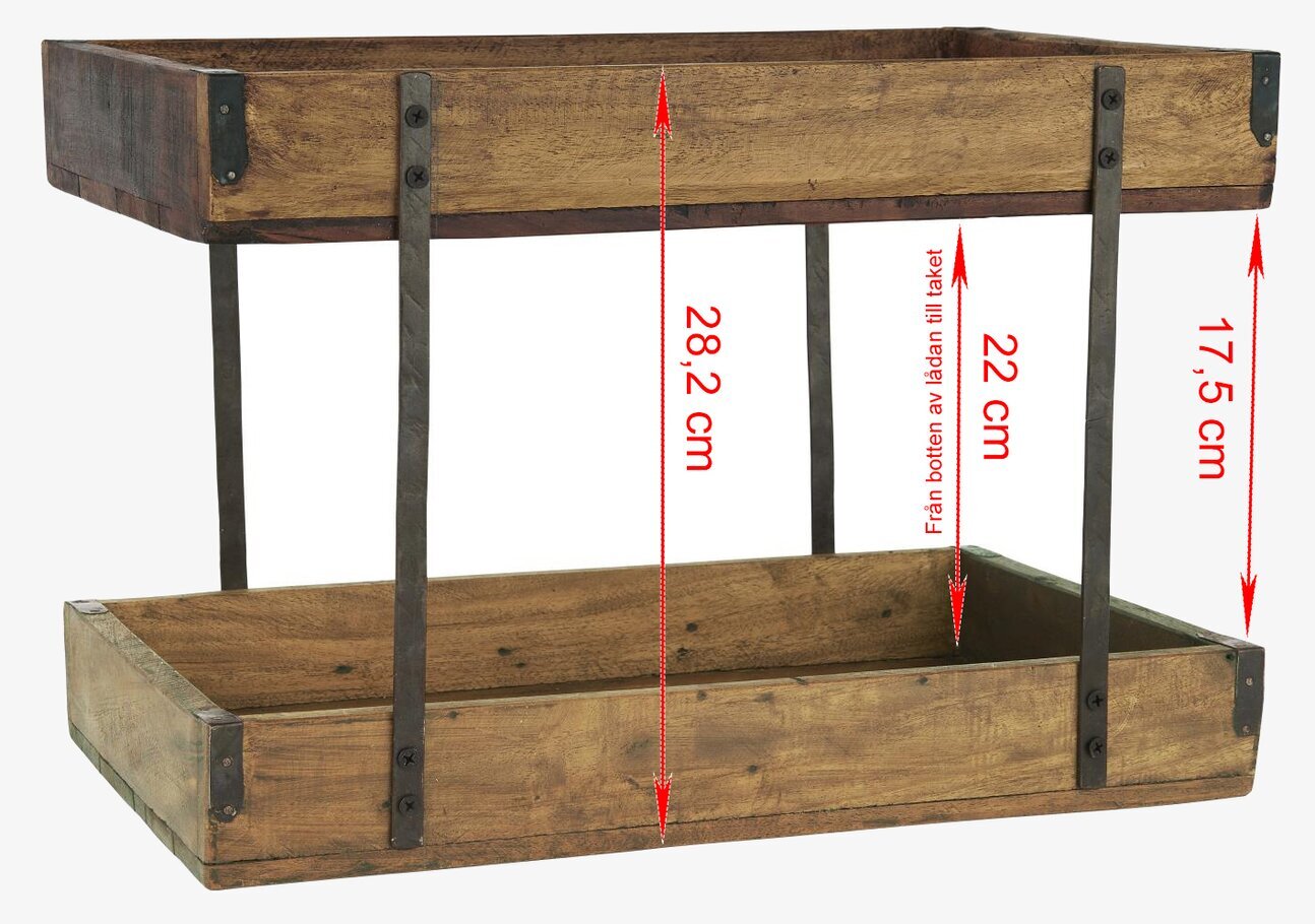 Bricka 2-Etage Unika IB Laursen Förvaringslådor och korgar Boxar Förvaringsboxar Porslinsboxar Trälådor Smyckesboxar i porslin Förvaringsbrickor