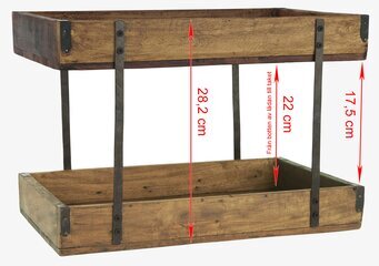 Bild av stilren tvåvåningsbricka i trä och metall