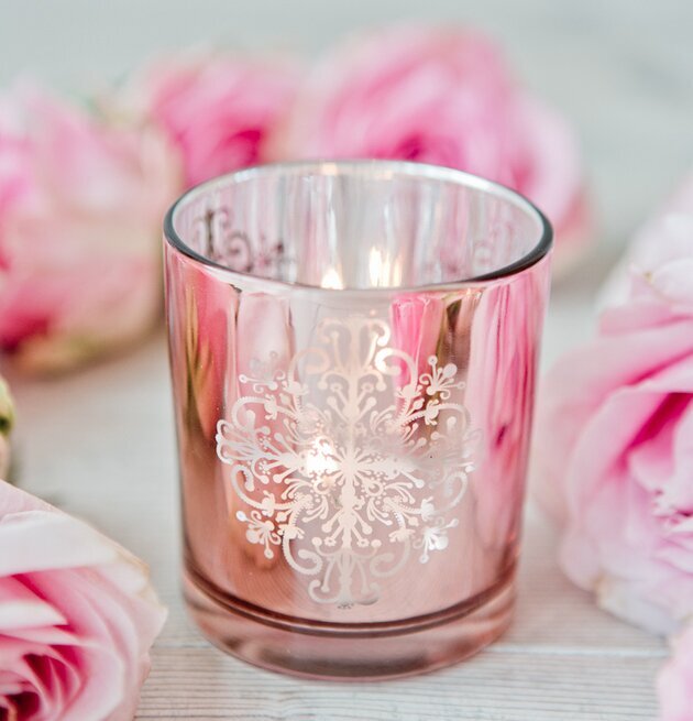 Dante Rosé - Majas Cottage ljuslykta med rosa rosor