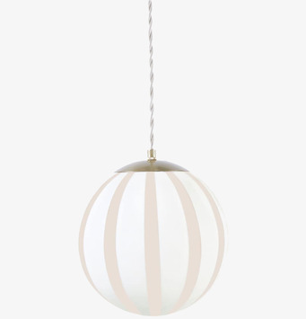 Bild av elegant taklampa med opalglas och metallfäste