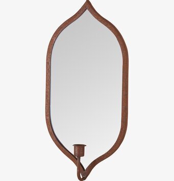 Bild av originell väggljusstake med spegel och ljushållare