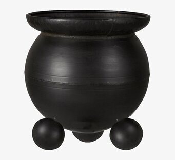 Foto av stilren svart kruka i järn med unik design