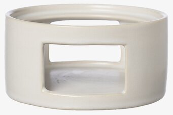 Foto av elegant keramisk glöggkanna-värmare i vitt