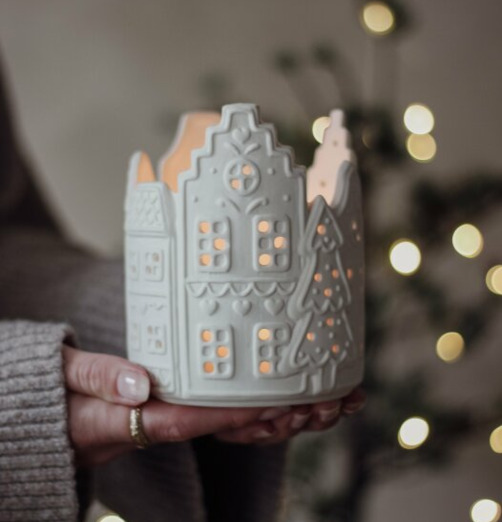 Gingerbread Ljushållare Stor Majas Cottage Lyktor Endless Light Ljuslyktor