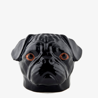 Bild på unik äggkopp formad som hundhuvud i keramik