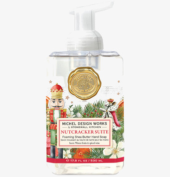 Bild av skumtvål med julinspirerad design och doft