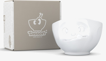 Bild av unik porslinsskål med ansiktsformad design