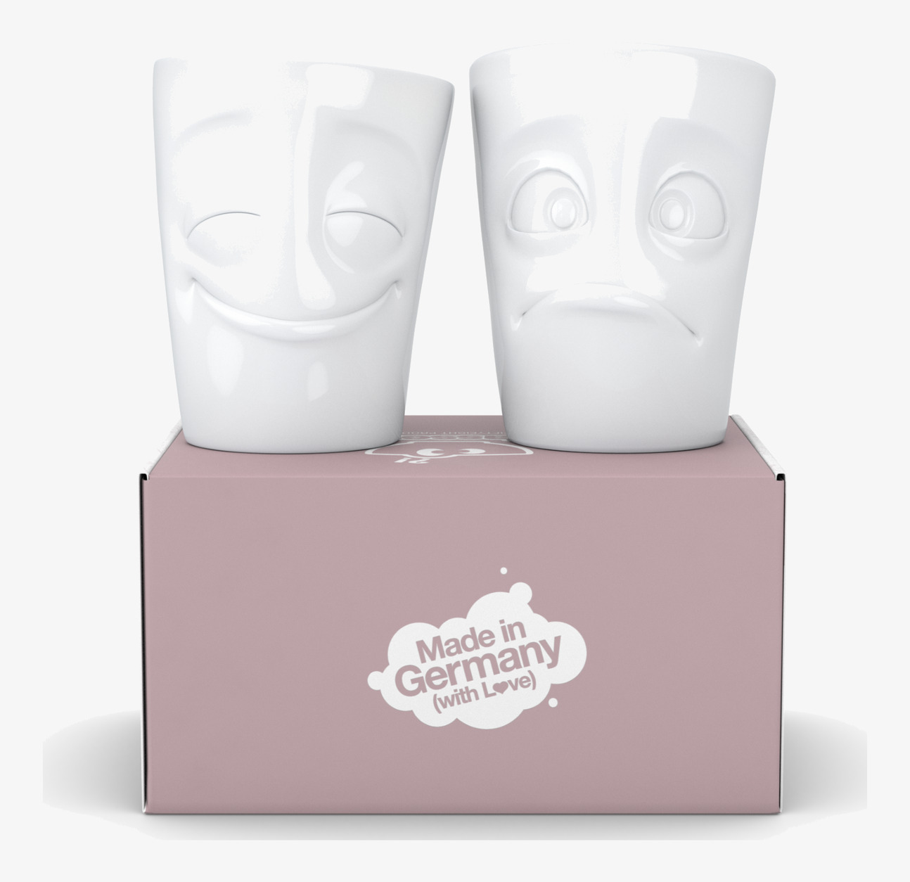 Muggar 2-pack - Glad & Förvånad Tassen Muggar/koppar i porslin, keramik, papper eller biologiskt material organiskt