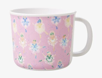 Bild av en lekfull och färgglad kopp med balettdansöser