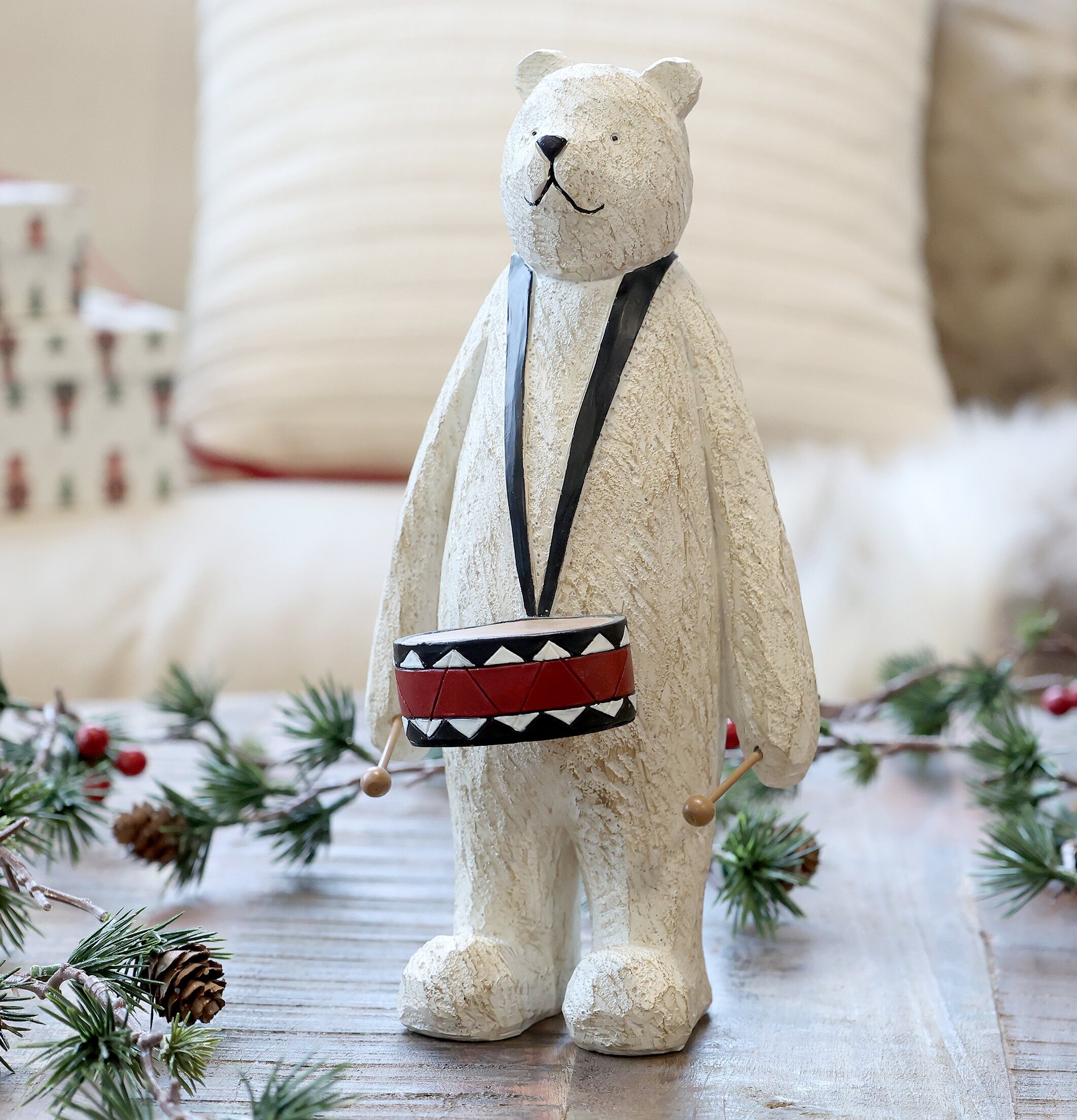 Björn Med Trumma Chic Antique Övrig prydnad/dekoration för inredning innemiljö