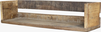 Bild av rustik vägghylla i trä med naturlig finish
