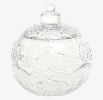 Bild av elegant skål med lock i genomskinligt glas