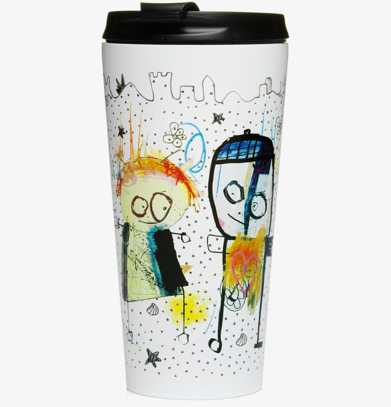 Termomugg Beach från Poul Pava med färgglada figurer