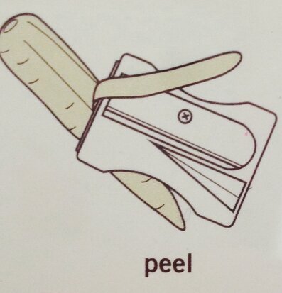 Bild av kreativ morotsskalare i pennvässarform