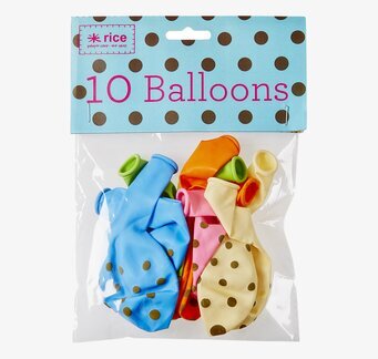 Bild av färgglada prickiga ballonger för festlig stämning