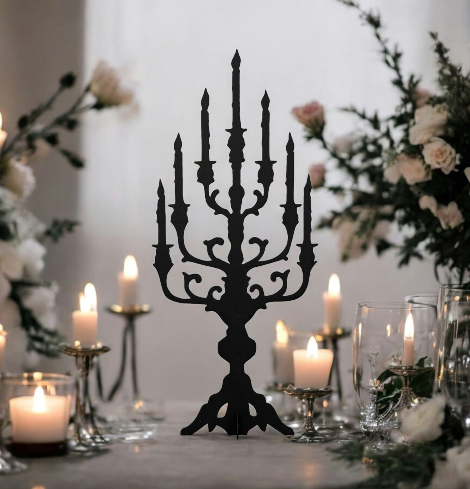 #ÄlskaPlåt Kandelaber Svart 55cm Älskaplåt Övrig prydnad/dekoration för inredning innemiljö