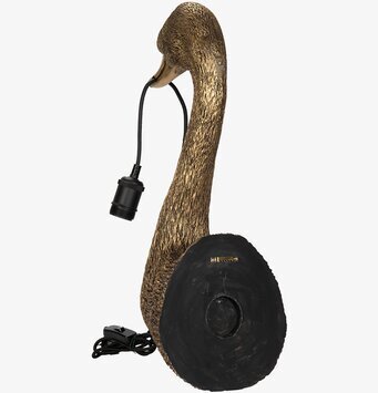 Foto av elegant svanformad vägglampa i gyllene färg