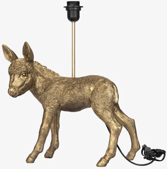 Bild av unik lampfot formad som åsna med gyllene yta