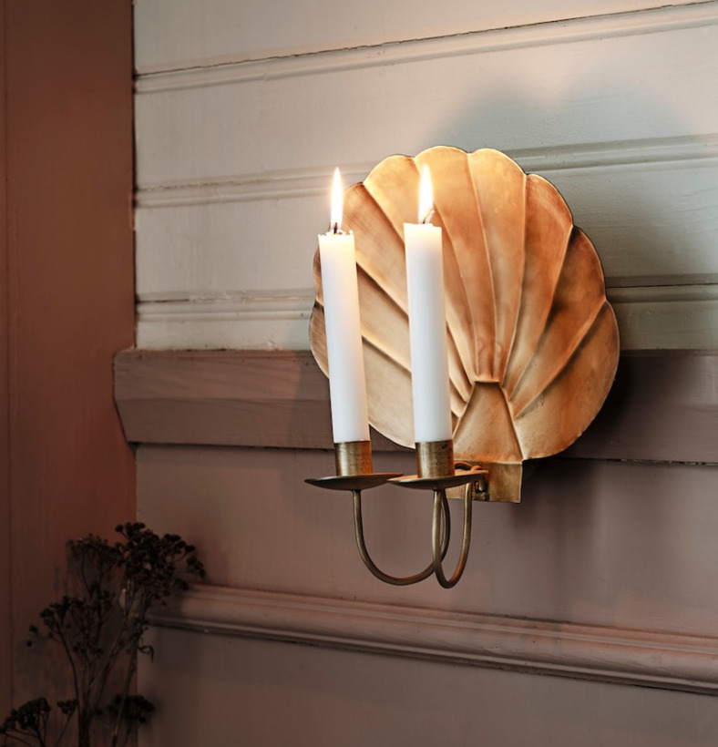 Lampett Snäcka Antik Mässing Strömshaga Ljusstakar Adventsstakar Ljushållare Ljushyllor