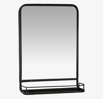 Bild av väggspegel med hylla, tidlös design och funktion