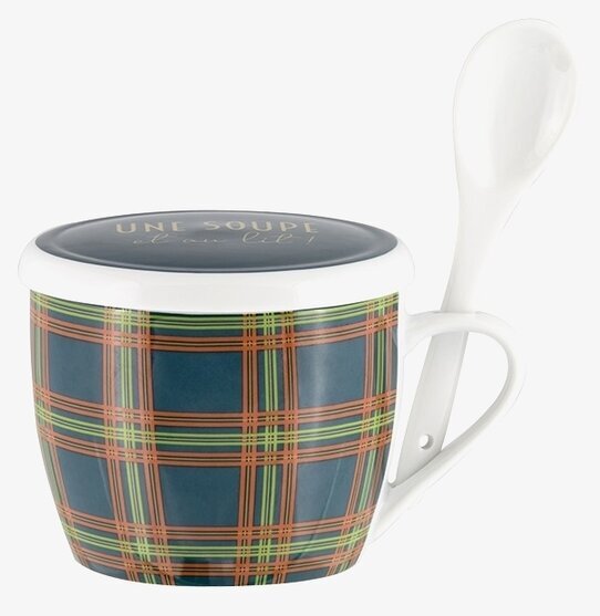 Bild av stilfull och funktionell kopp med sked och lock