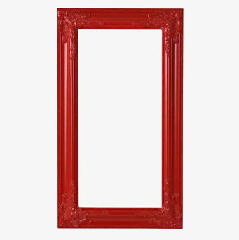 Bild av stilfull röd ram med barockdesign och detaljer