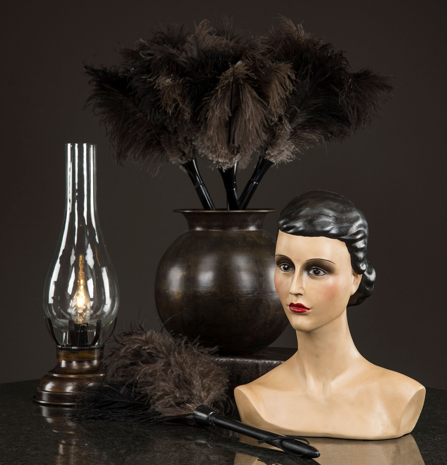 Dammvippa Lyx Strutsfjäder Svart A Lot Decoration Övrig prydnad/dekoration för inredning innemiljö