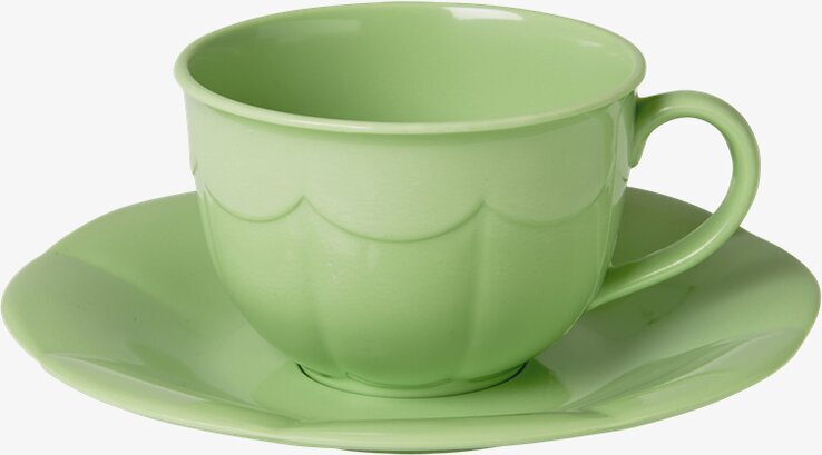 Kopp Med Fat från Rice i mjuk grön färg på vit bakgrund