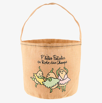 Bild av charmig och praktisk förvaringspåse i jute