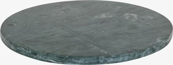 Bild av cirkelrund grön marmorbicka med elegant ådring