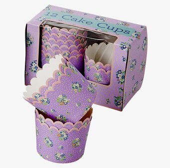 Bild av färgglada muffinsformar med blommigt mönster